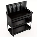 1-Drawer 3-Tier Tool Trolley with Pegboard Back | 200kg Steel Cart – BuddyTools