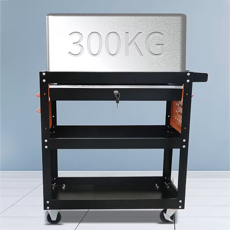 1-Drawer 3-Tier Tool Trolley | 200kg Steel Cart – BuddyTools