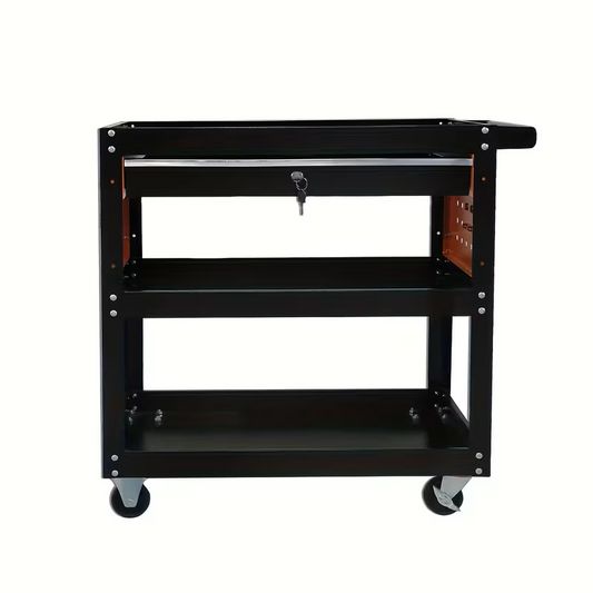 1-Drawer 3-Tier Tool Trolley | 200kg Steel Cart – BuddyTools