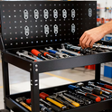 1-Drawer 3-Tier Tool Trolley with Pegboard Back | 200kg Steel Cart – BuddyTools