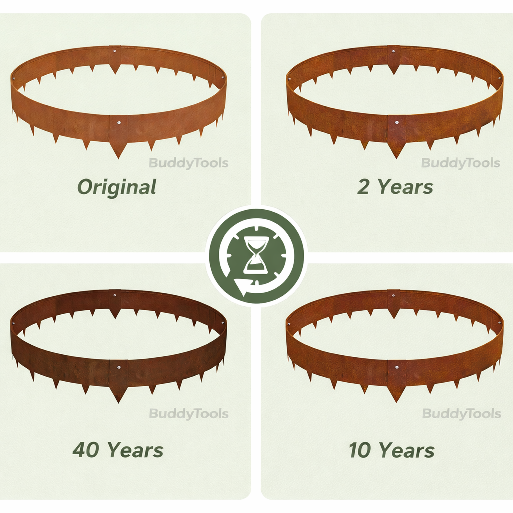 Wave Pattern Garden Edging – Rust Steel Landscape Border