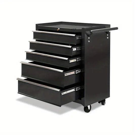 Heavy Duty 5 Drawer Tool Box Trolley Cabinet with Lockable Wheels