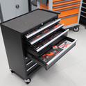 7 Drawer Tool Box Trolley Cabinet with Lockable Wheels-Heavy Duty