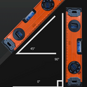Magnetic Level, 1m, Mechanical Bubble Vials Ruler for 45/90/0 Degree, Aluminum Alloy Leveler Tool w/ Viewing Window