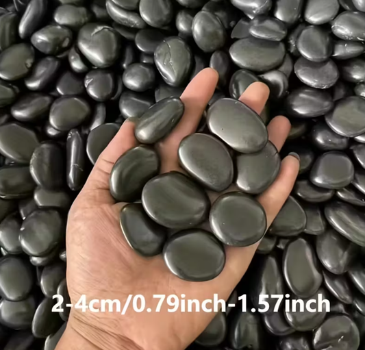 Black Polished Pebbles - 20kg/bag