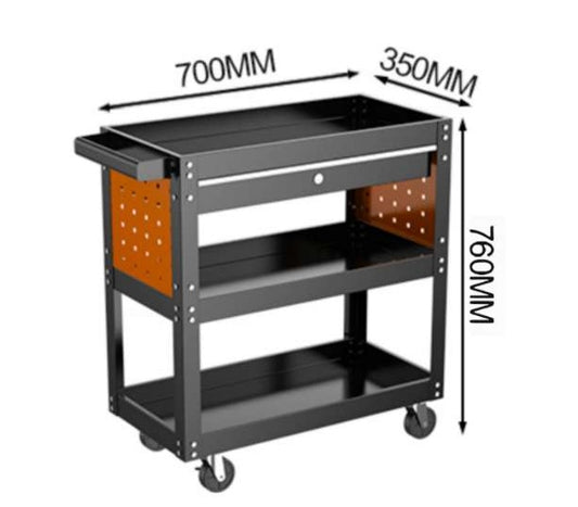 1-Drawer 3-Tier Tool Trolley | 300kg Steel Cart – BuddyTools