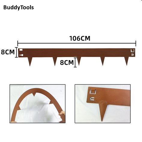 Metal Rust Garden Edging with 3.15" Sharp Spikes – Heavy Duty Steel Landscape Border,5m