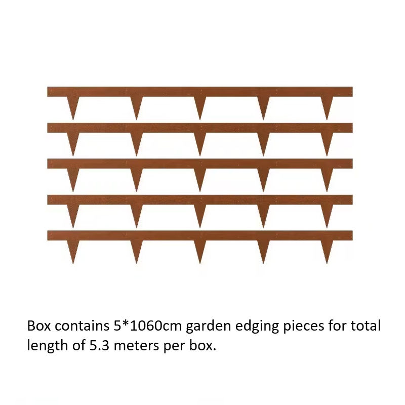 Metal Rust Garden Edging with 3.15" Sharp Spikes – Heavy Duty Steel Landscape Border,5m