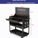 1-Drawer 3-Tier Tool Trolley with Pegboard Back | 200kg Steel Cart – BuddyTools